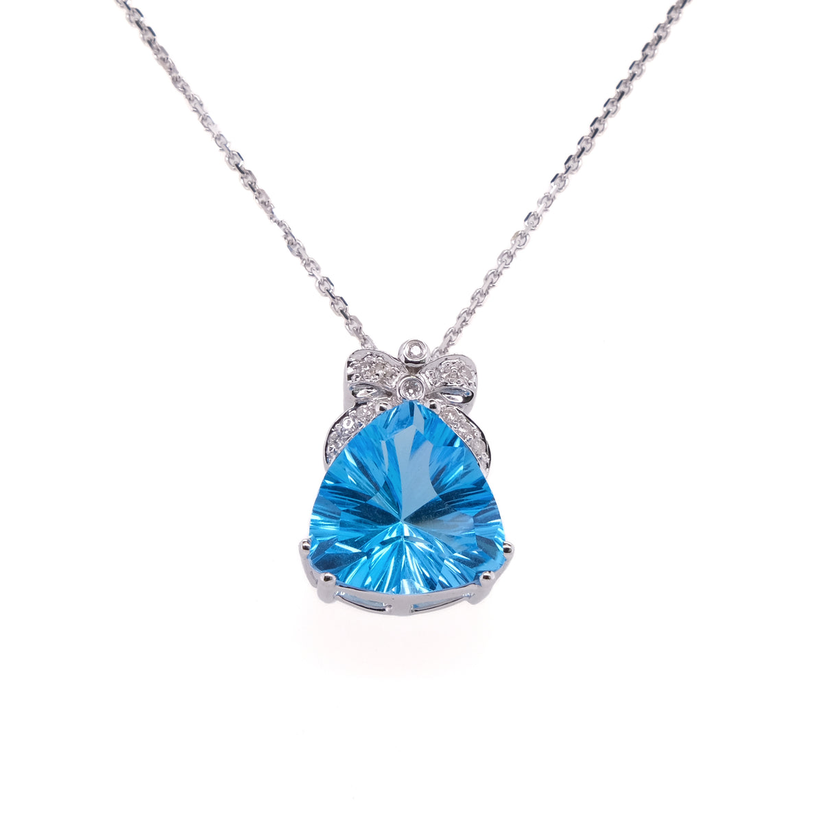 14k Topaz & Diamond Necklace