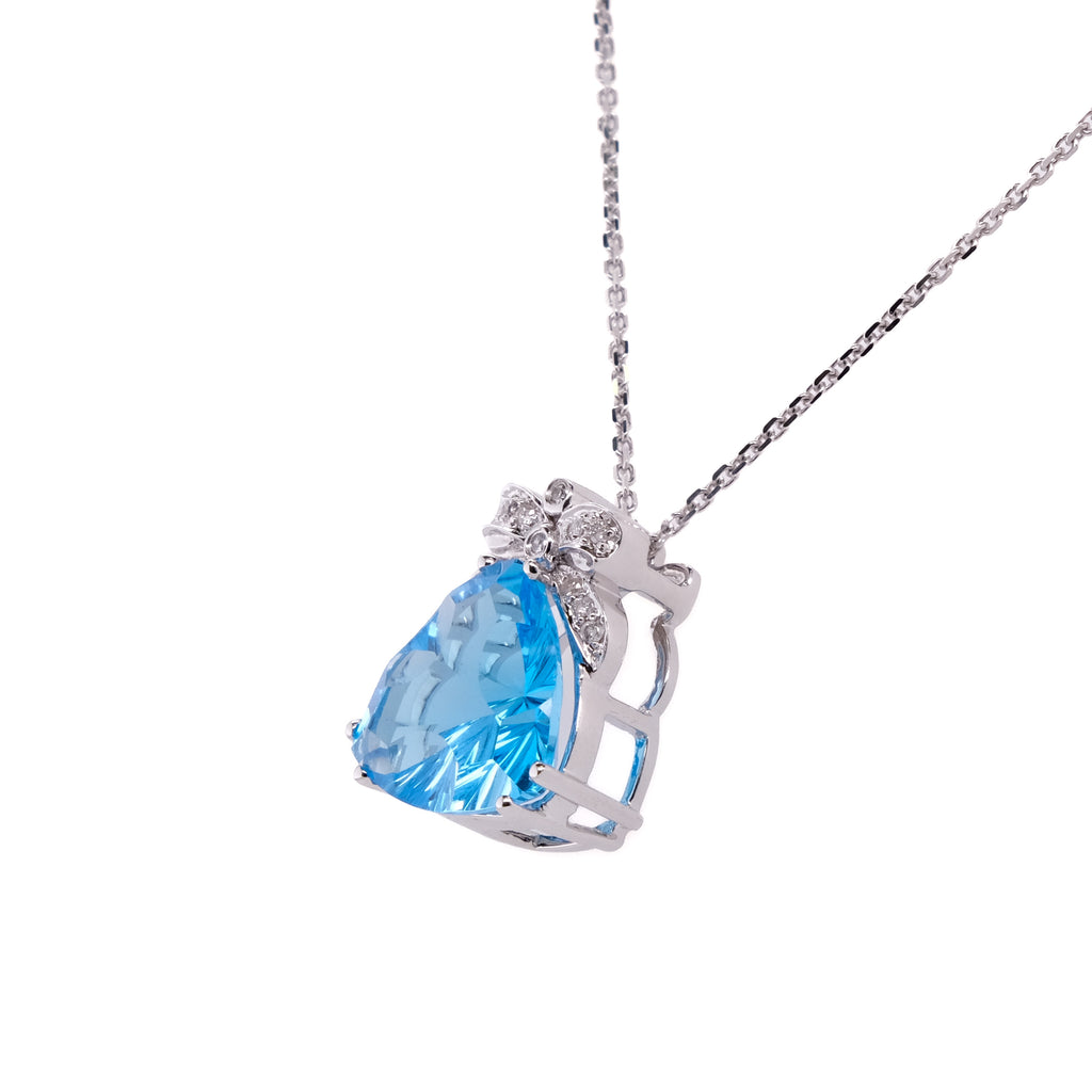 14k Topaz & Diamond Necklace
