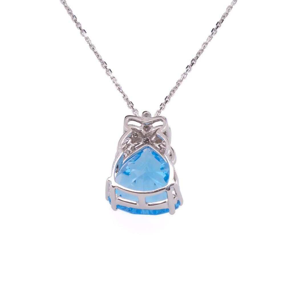 14k Topaz & Diamond Necklace