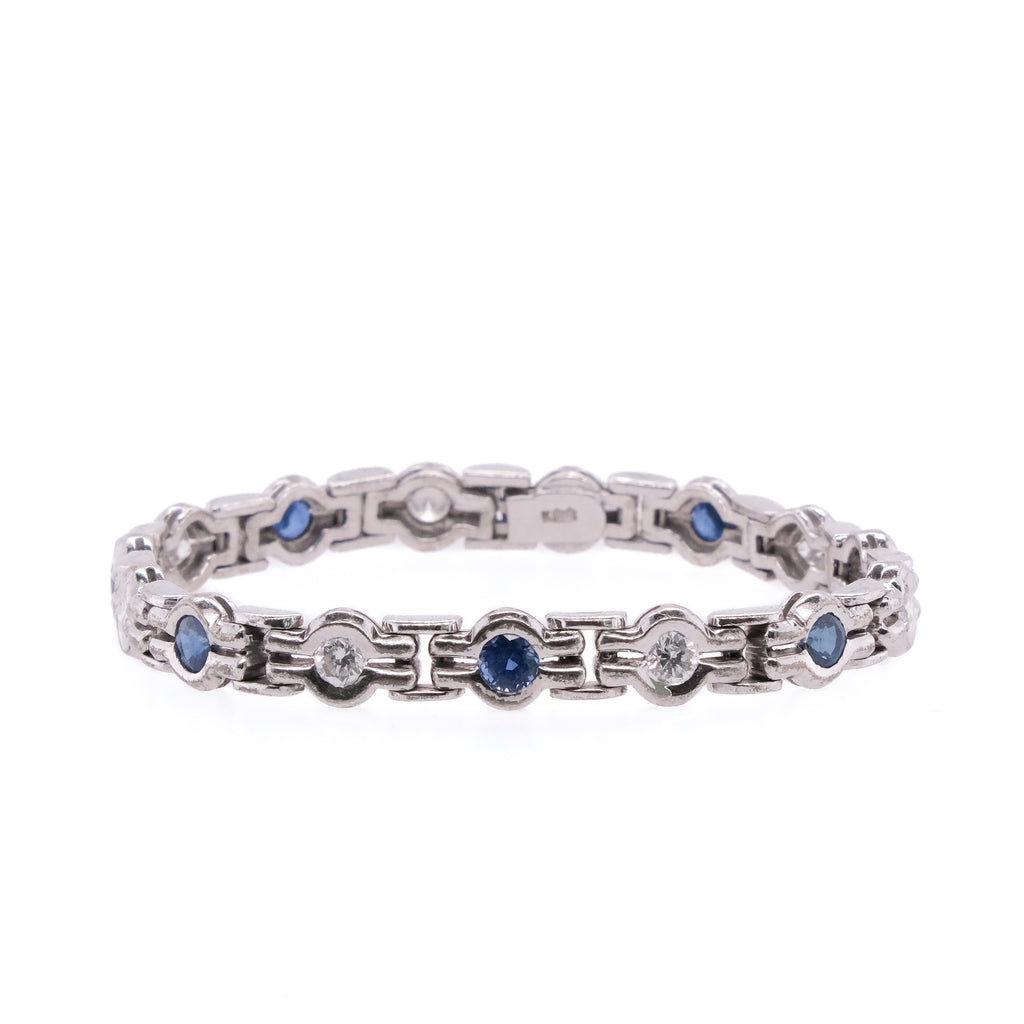 10k Sapphire & Diamond Bracelet