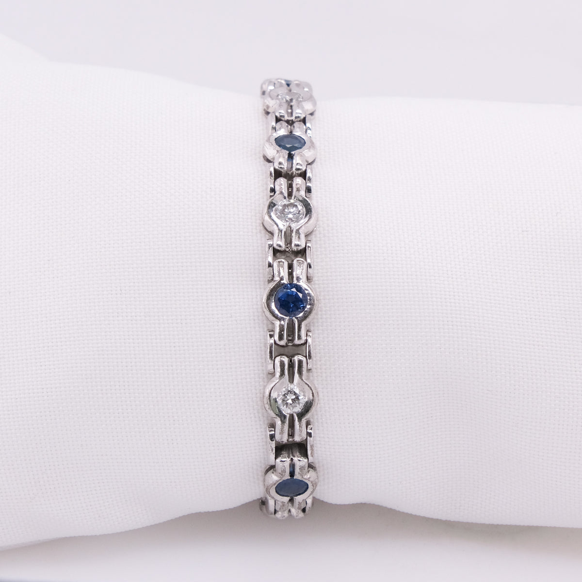 10k Sapphire & Diamond Bracelet