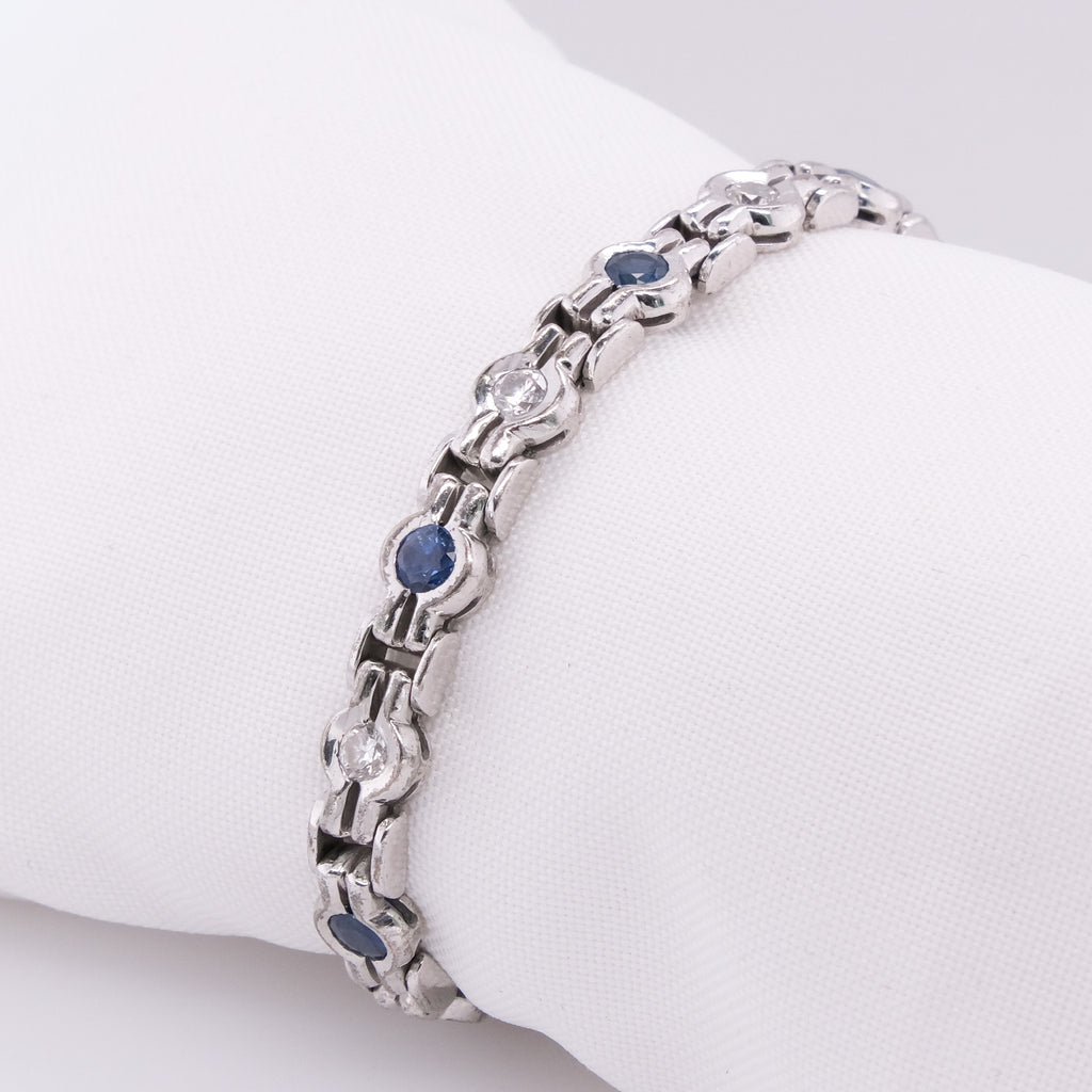10k Sapphire & Diamond Bracelet