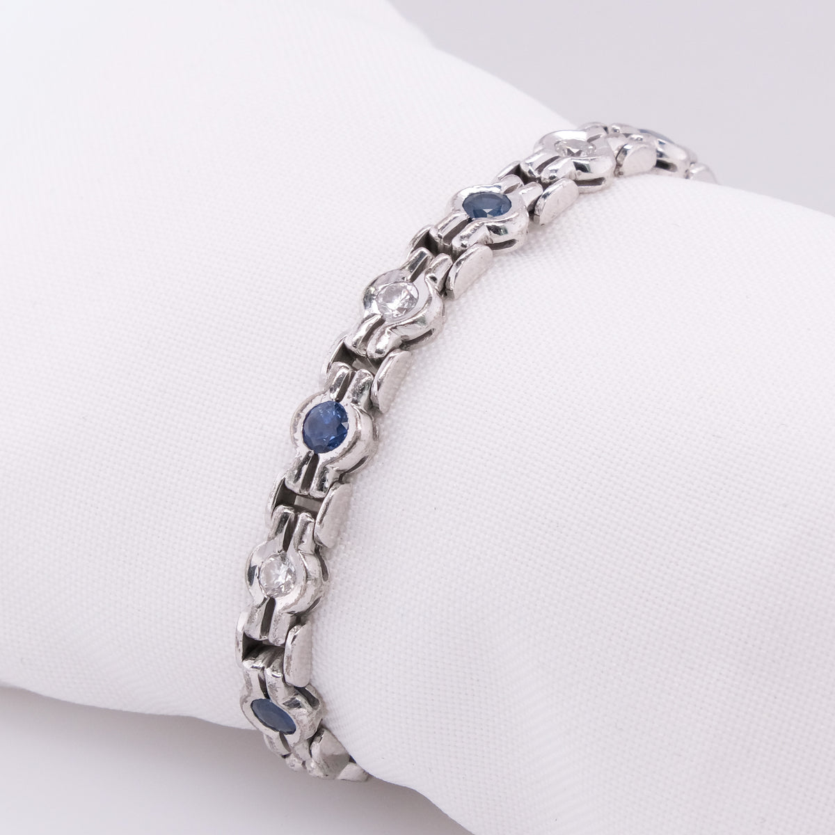 10k Sapphire & Diamond Bracelet