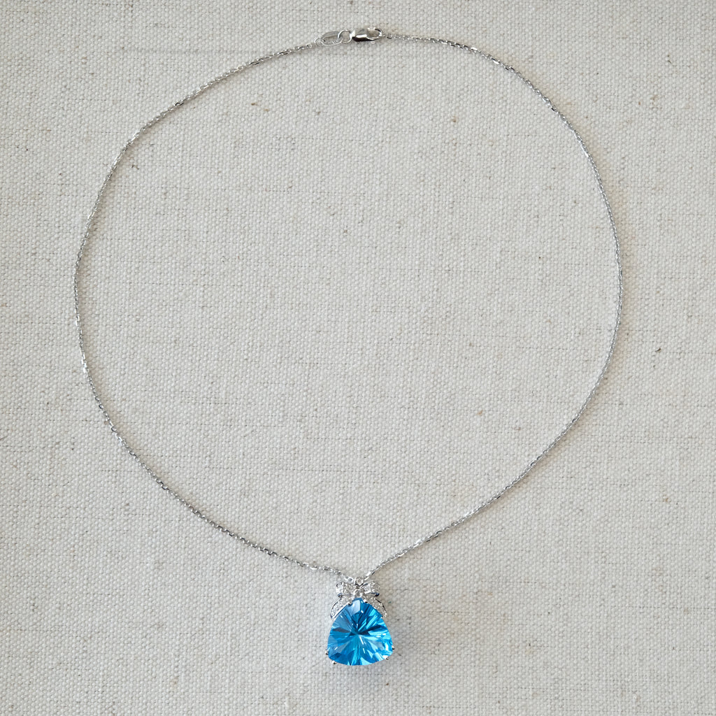 14k Topaz & Diamond Necklace