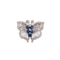 18k Sapphire & Diamond Butterfly Brooch