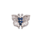 18k Sapphire & Diamond Butterfly Brooch