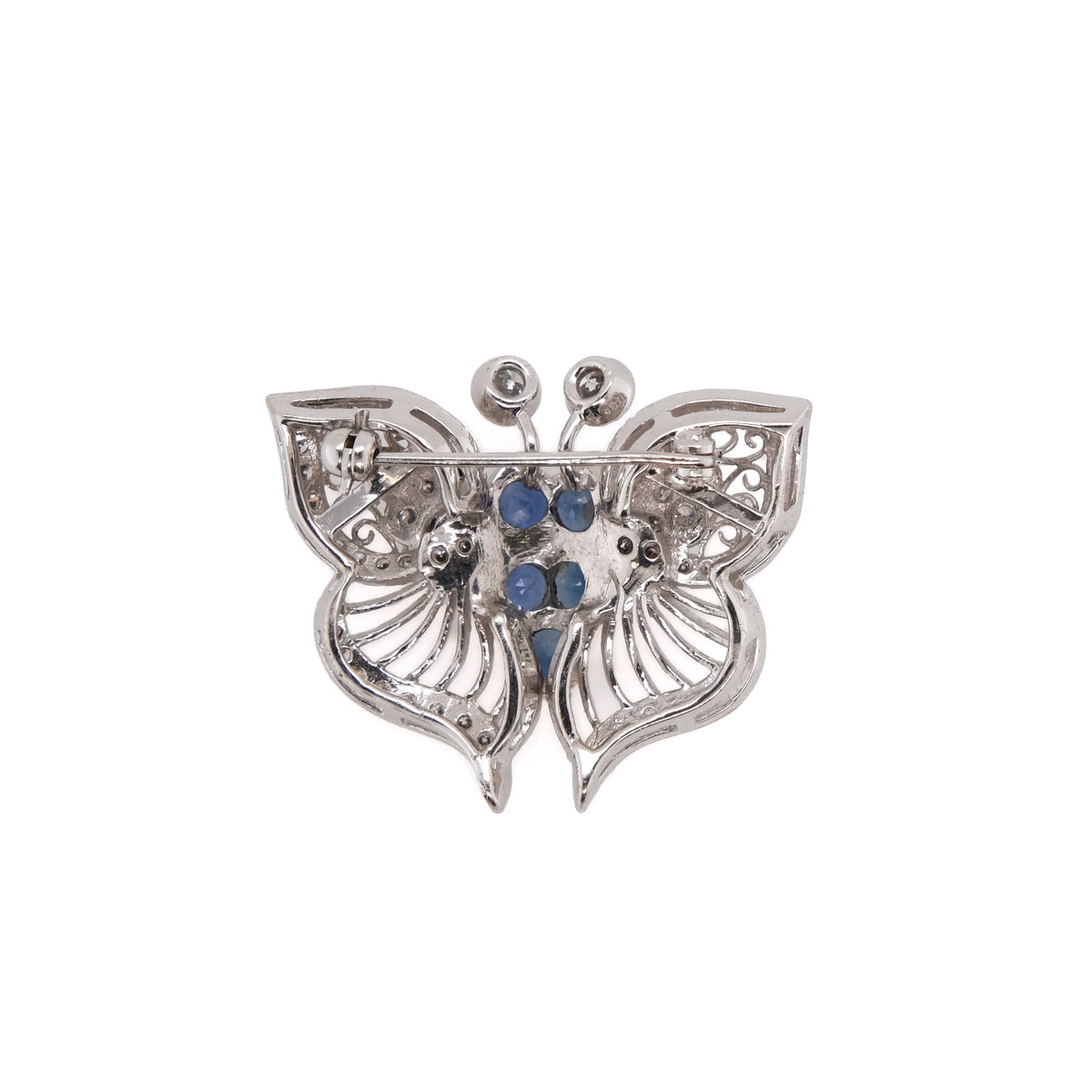 18k Sapphire & Diamond Butterfly Brooch