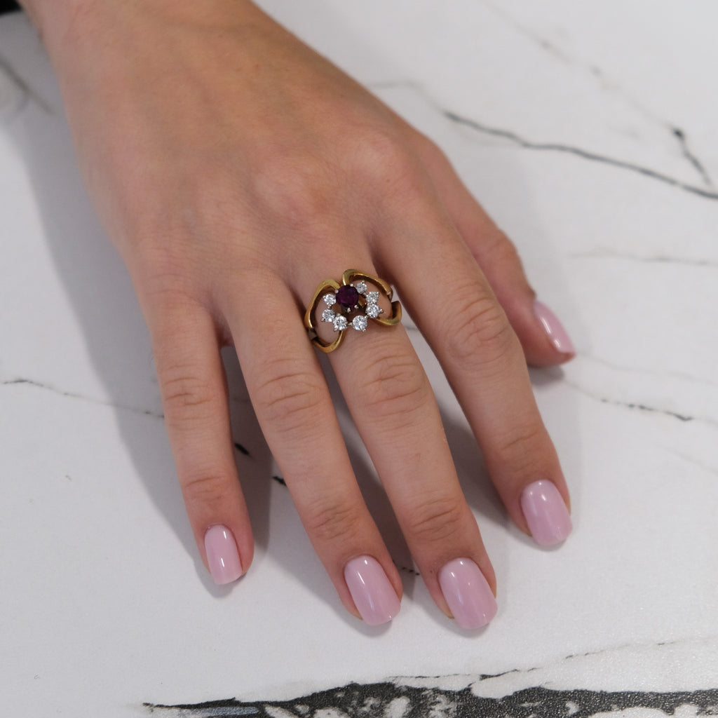 18k Garnet Cocktail Ring