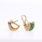 18k Jade & Diamond French Back Earrings