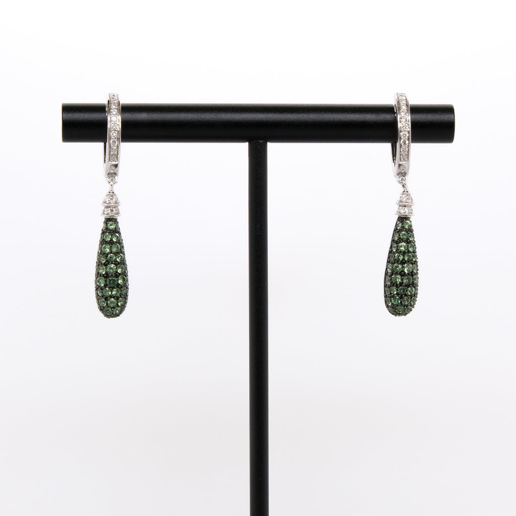 18k Tsavorite & Diamond Earrings
