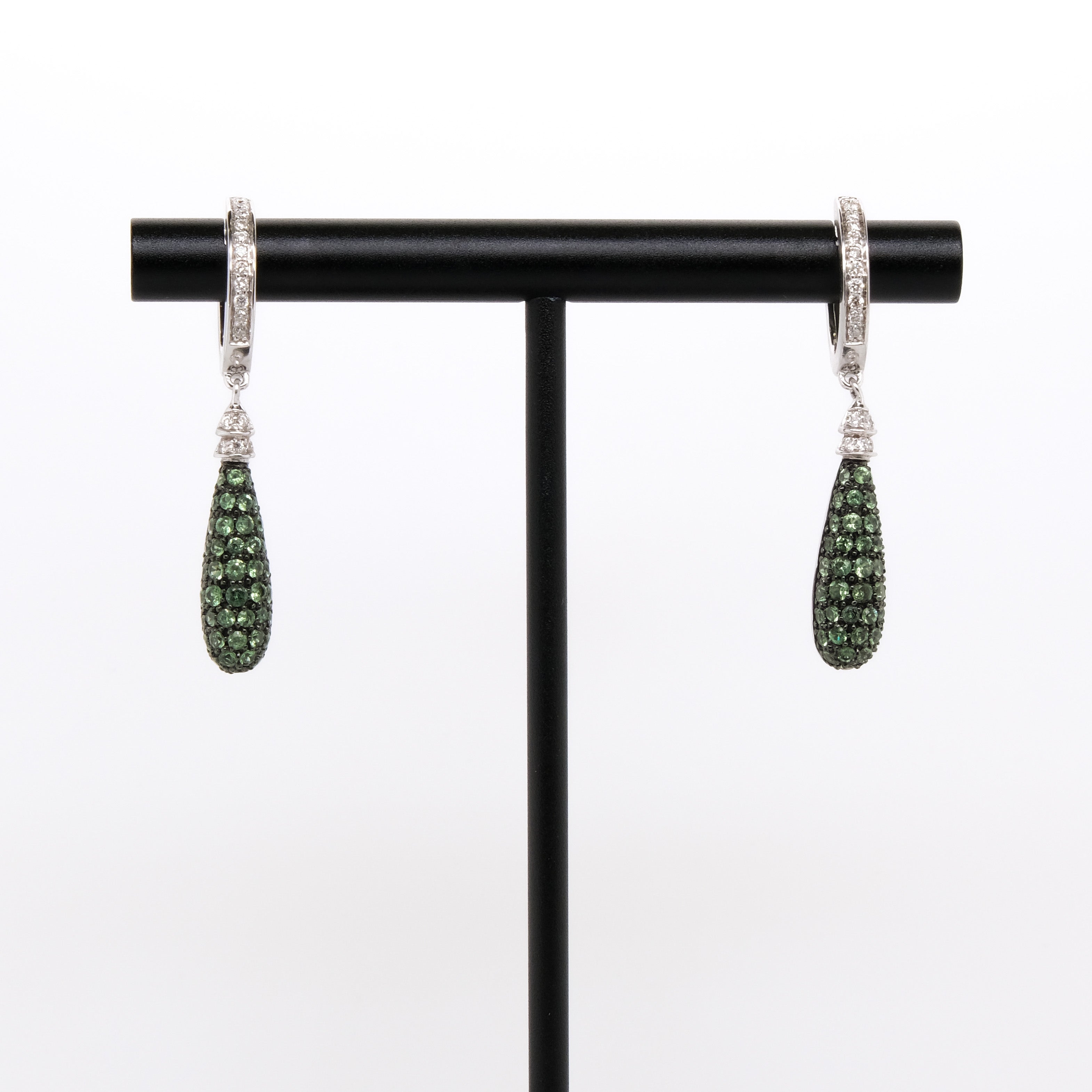 18k Tsavorite & Diamond Earrings