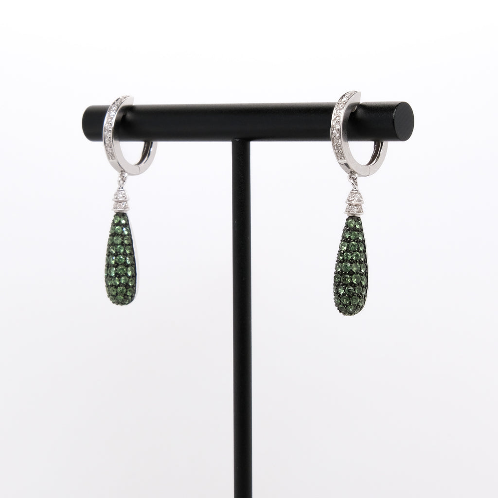 18k Tsavorite & Diamond Earrings