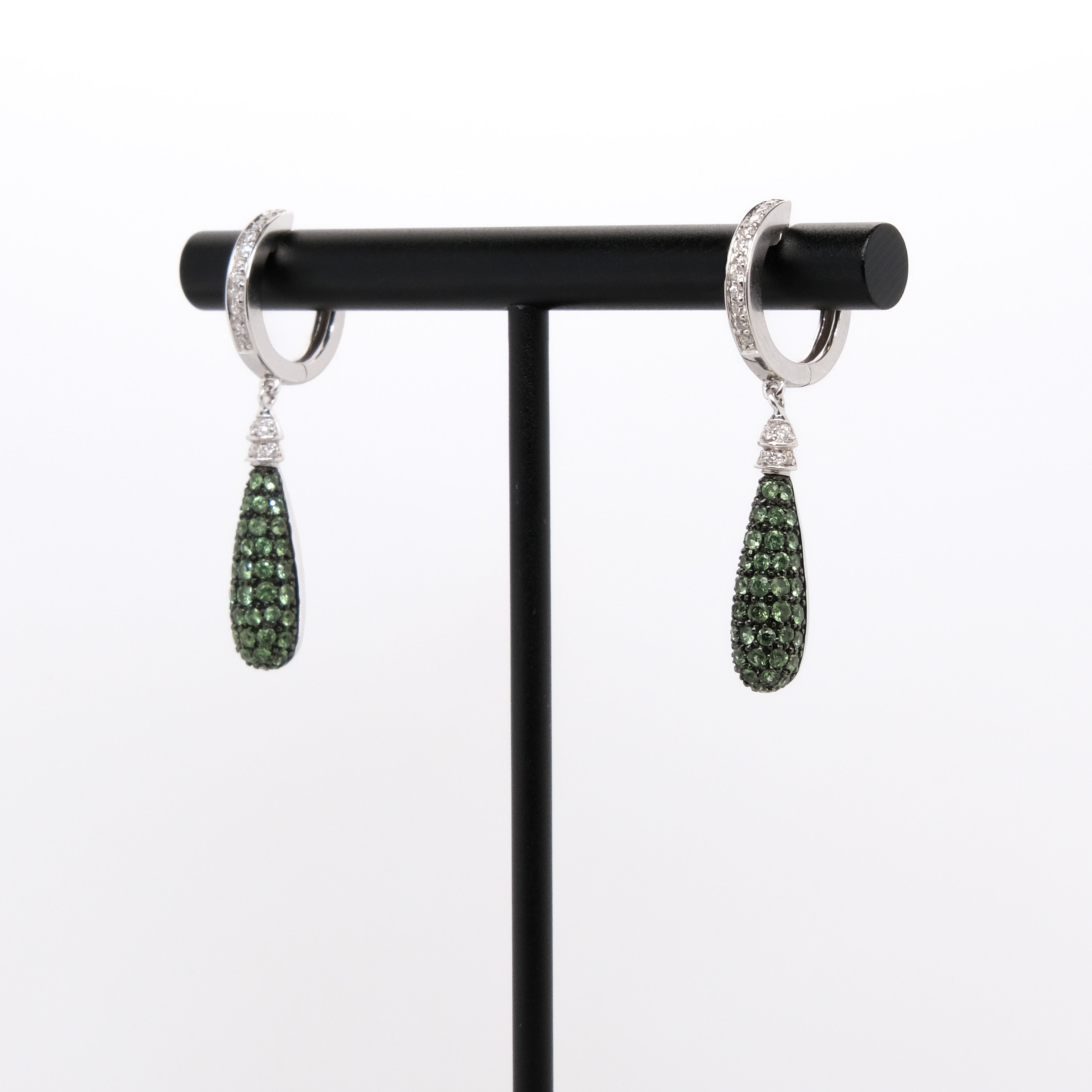 18k Tsavorite & Diamond Earrings