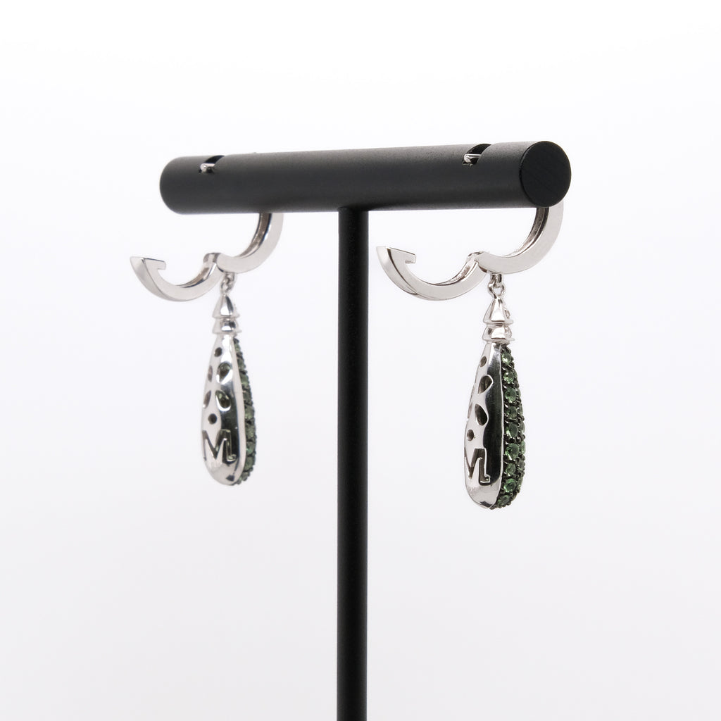 18k Tsavorite & Diamond Earrings