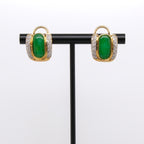 18k Jade & Diamond French Back Earrings