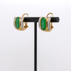 18k Jade & Diamond French Back Earrings