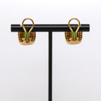 18k Jade & Diamond French Back Earrings