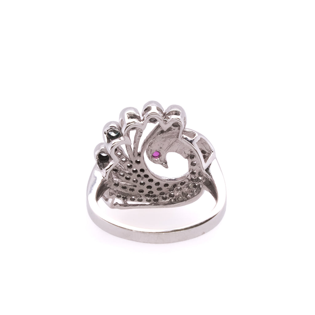 14k Peacock Diamond Cocktail Ring