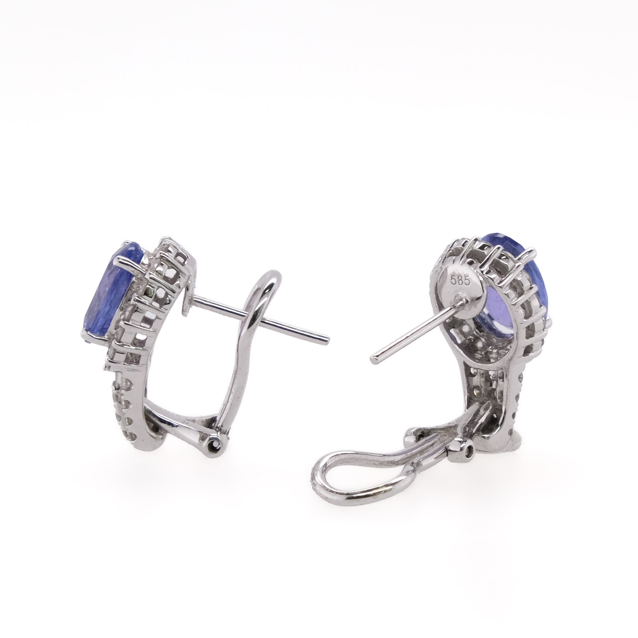 14k Tanzanite & Diamond Earrings