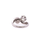 Platinum Old European Diamond & Pearl Ring