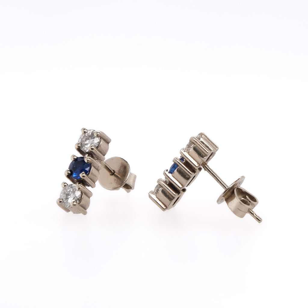 14k Sapphire & Diamond Earrings
