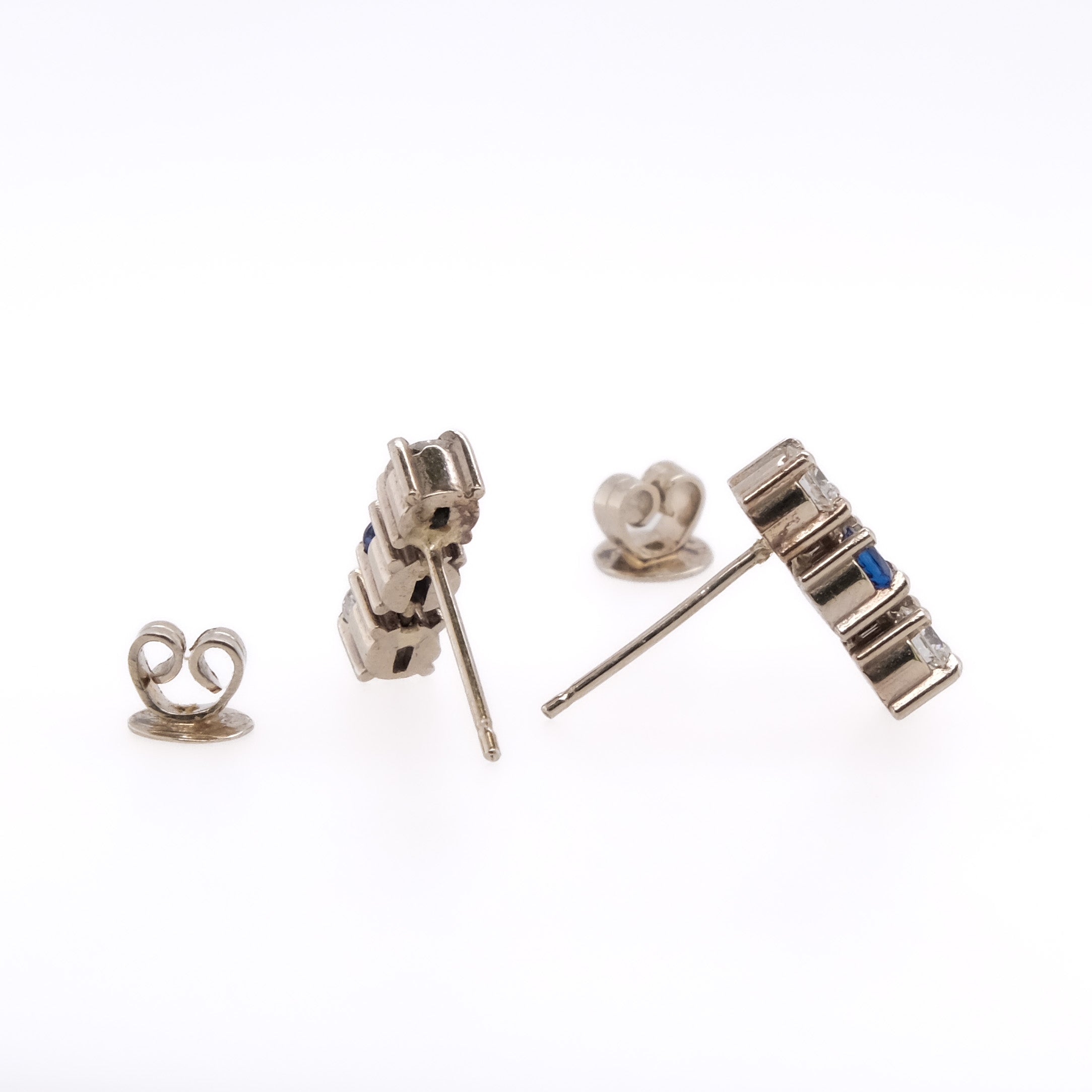 14k Sapphire & Diamond Earrings