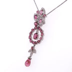 14k Pink Tourmaline & Diamond Pendant