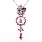 14k Pink Tourmaline & Diamond Pendant