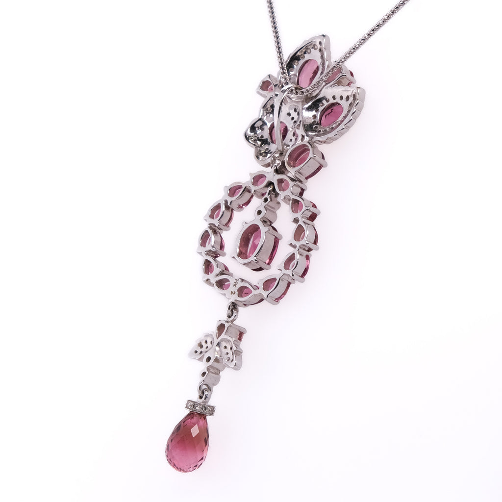 14k Pink Tourmaline & Diamond Pendant