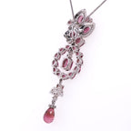 14k Pink Tourmaline & Diamond Pendant