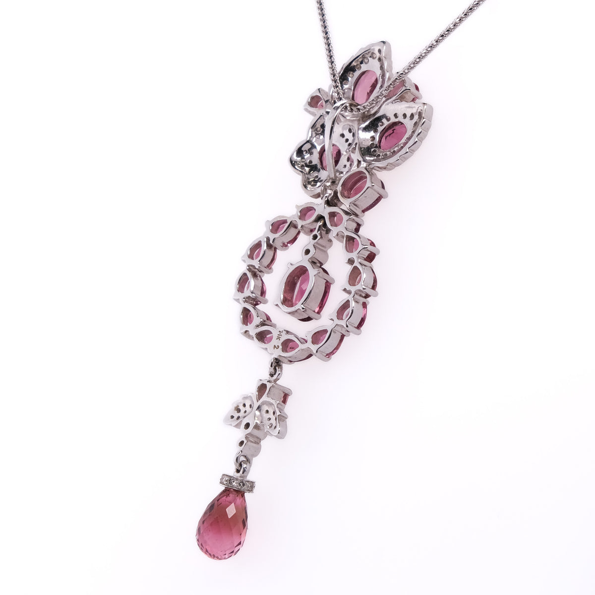 14k Pink Tourmaline & Diamond Pendant