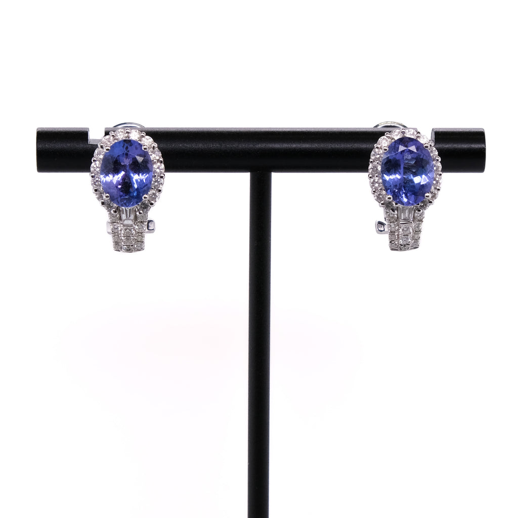 14k Tanzanite & Diamond Earrings