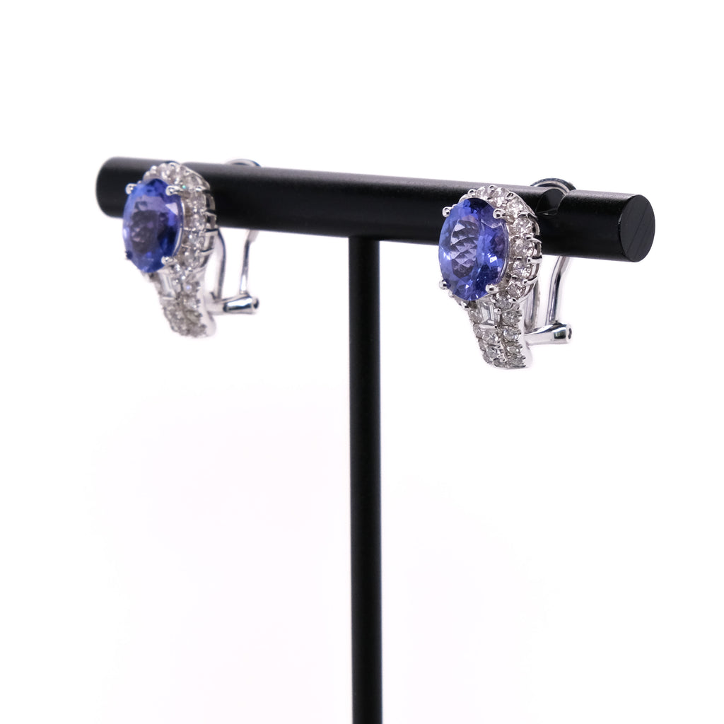 14k Tanzanite & Diamond Earrings
