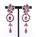 14k Pink Tourmaline & Diamond Earrings