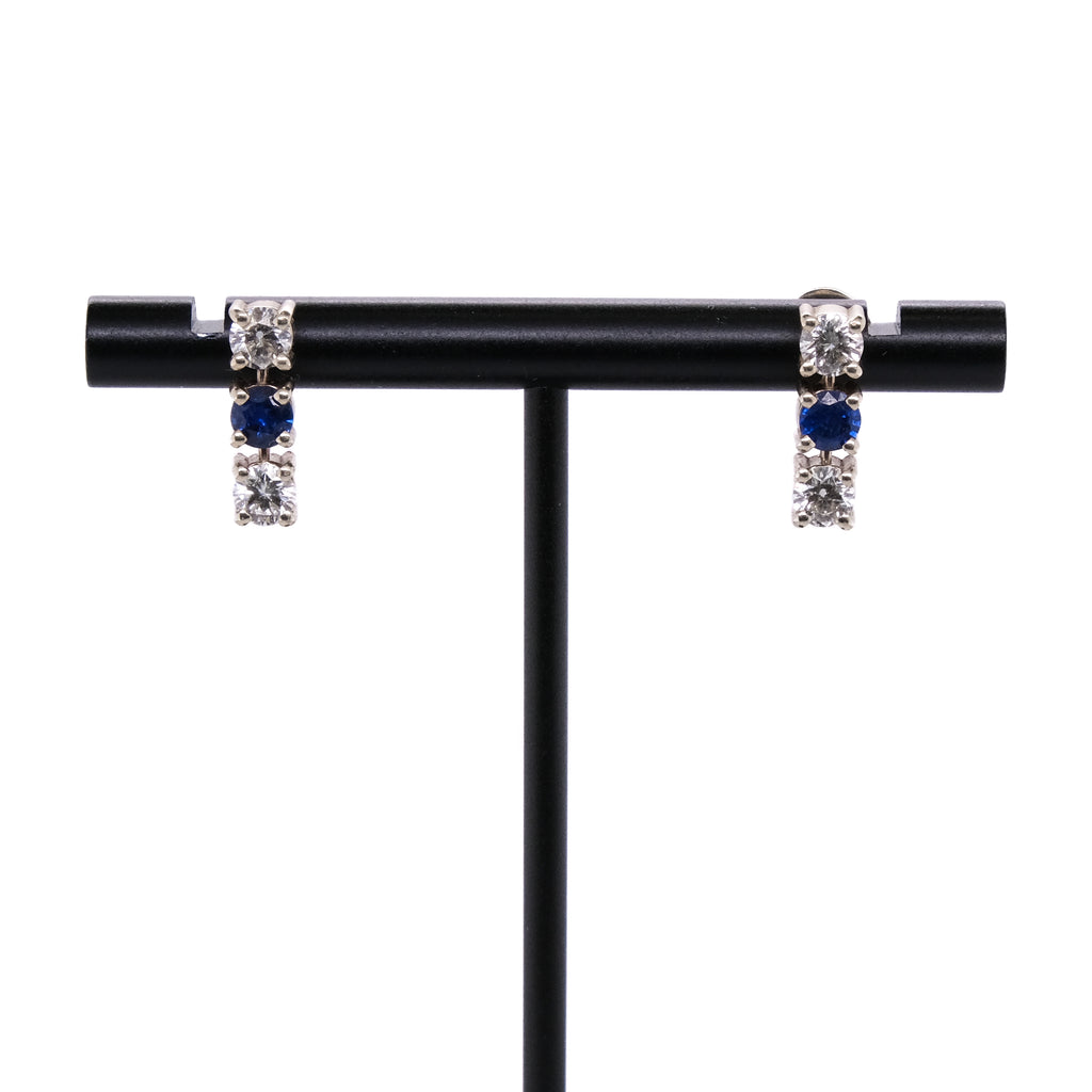 14k Sapphire & Diamond Earrings