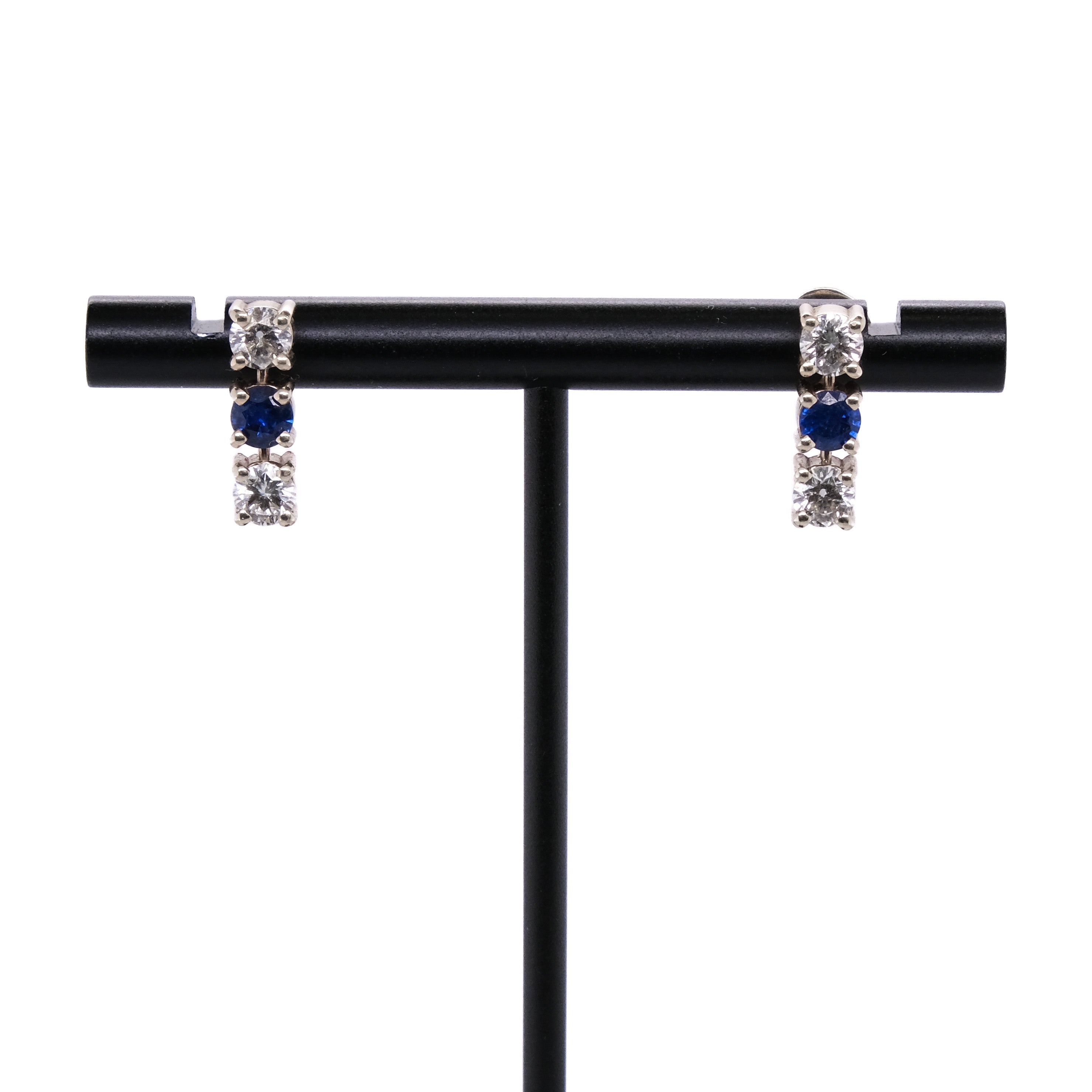14k Sapphire & Diamond Earrings