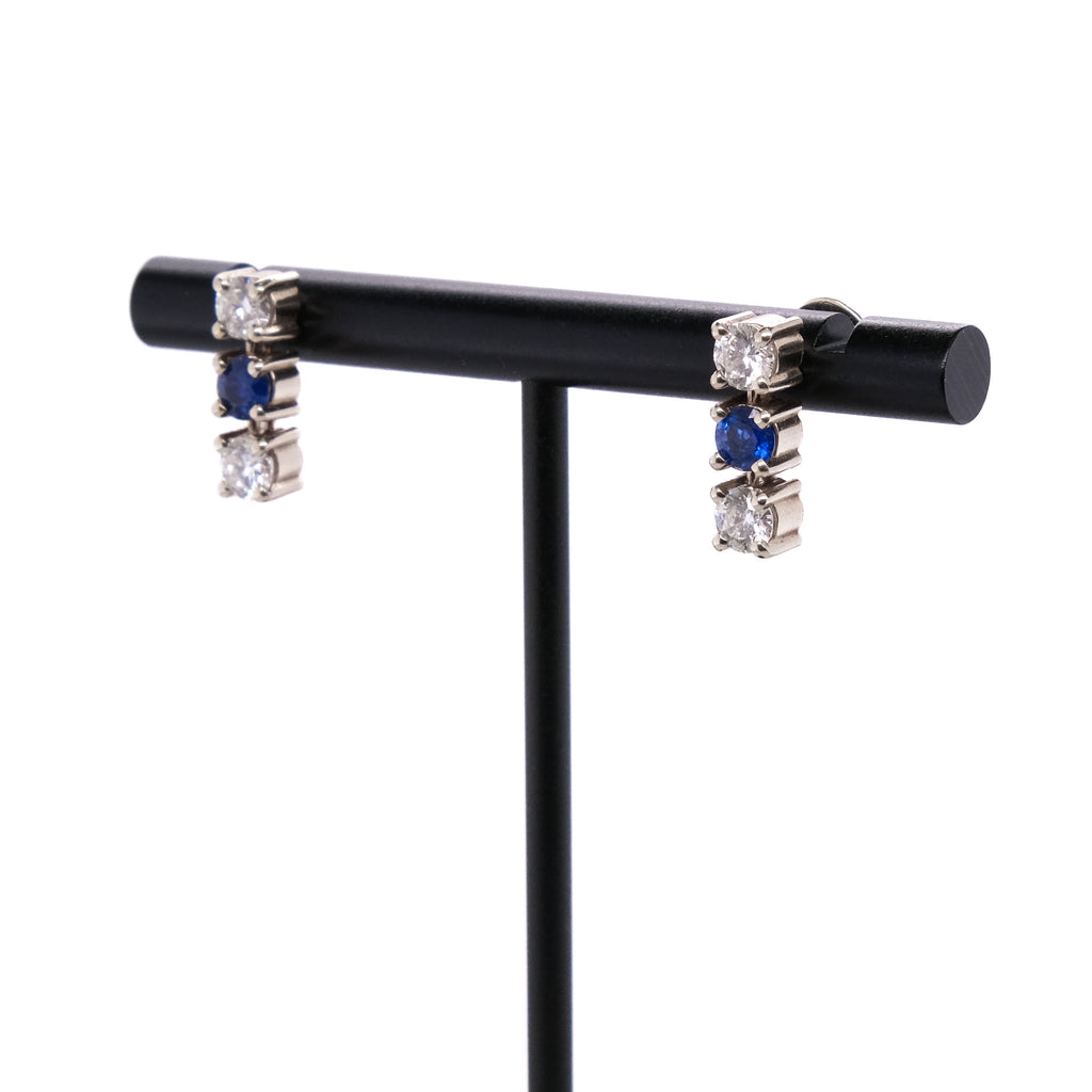14k Sapphire & Diamond Earrings
