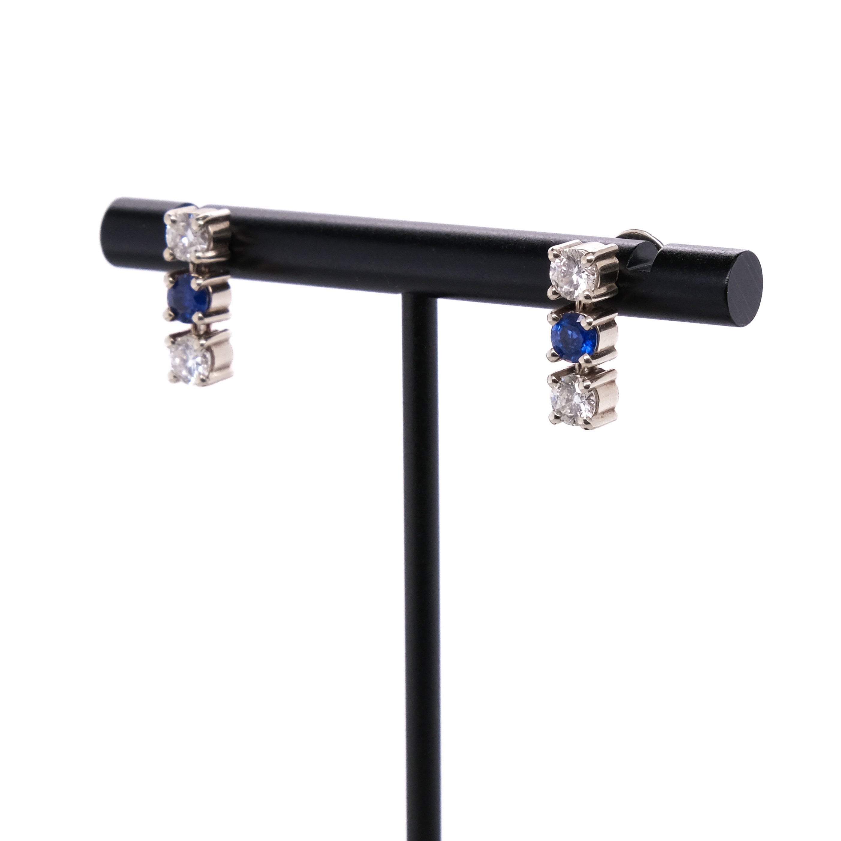 14k Sapphire & Diamond Earrings