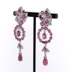14k Pink Tourmaline & Diamond Earrings