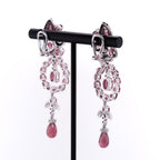 14k Pink Tourmaline & Diamond Earrings