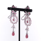 14k Pink Tourmaline & Diamond Earrings