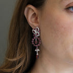 14k Pink Tourmaline & Diamond Earrings