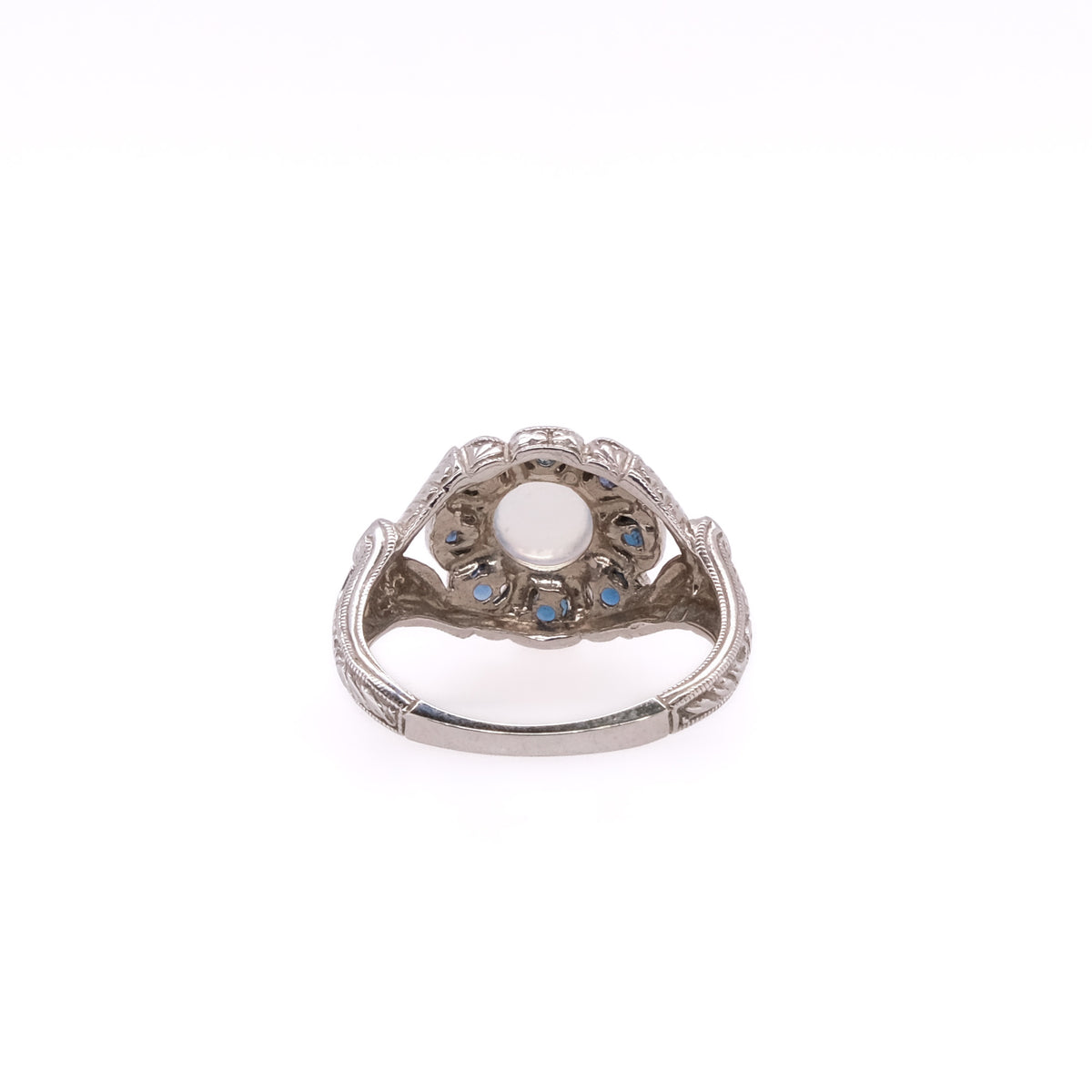 14k Moonstone & Sapphire Ring