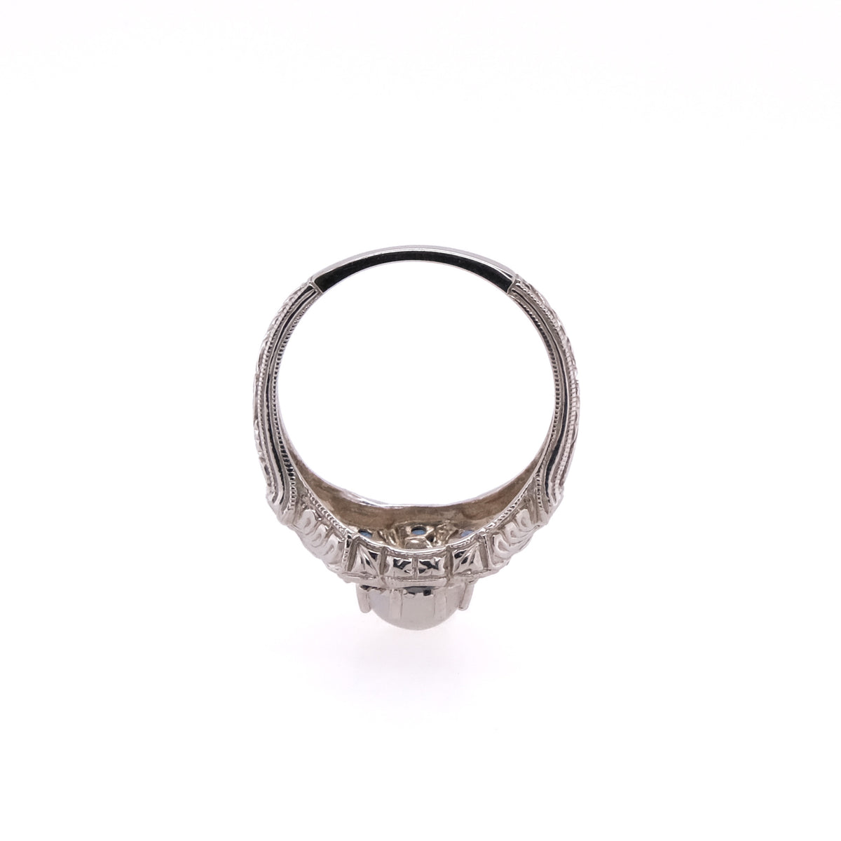 14k Moonstone & Sapphire Ring