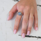 14k Moonstone & Sapphire Ring
