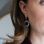 10k Blue Sapphire and Diamond Earrings