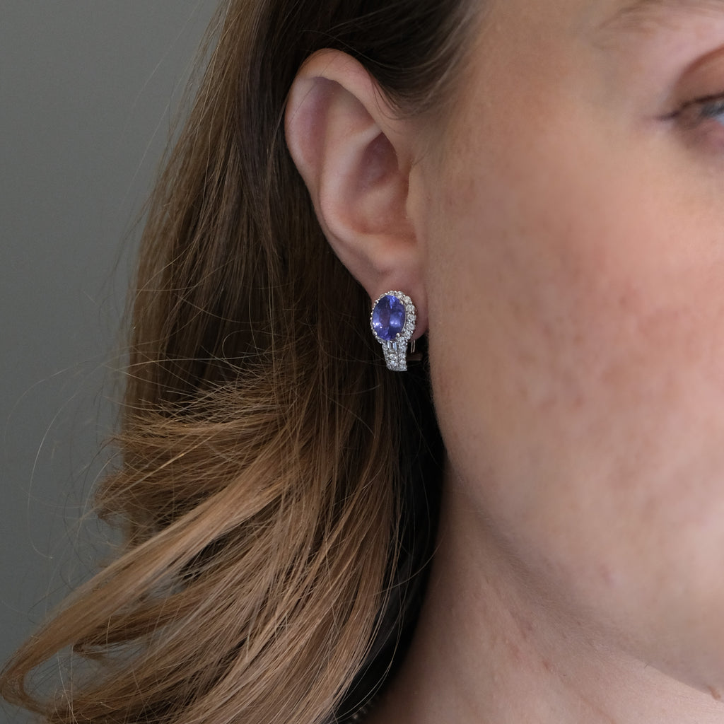 14k Tanzanite & Diamond Earrings