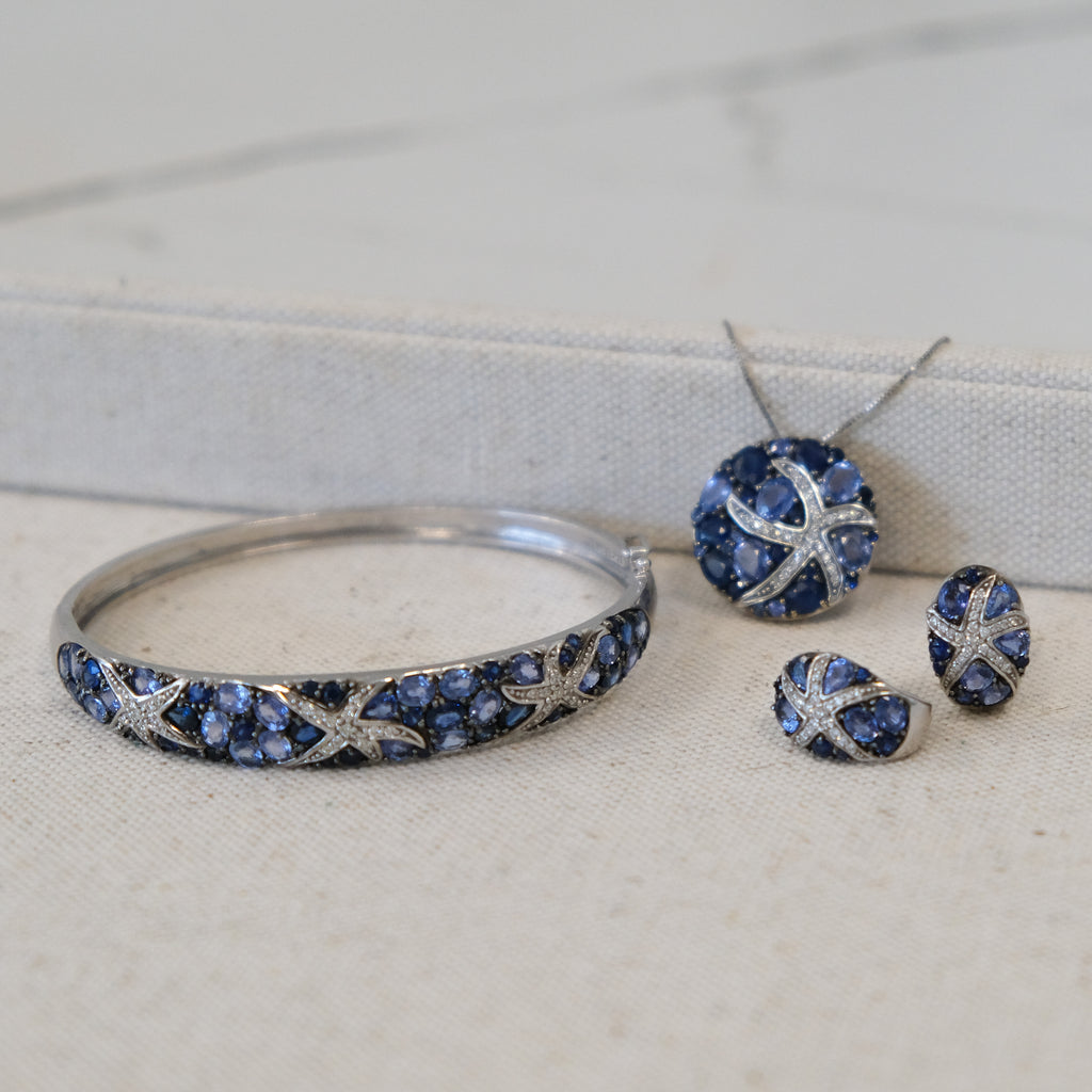 14k Effy Sapphire & Diamond Set