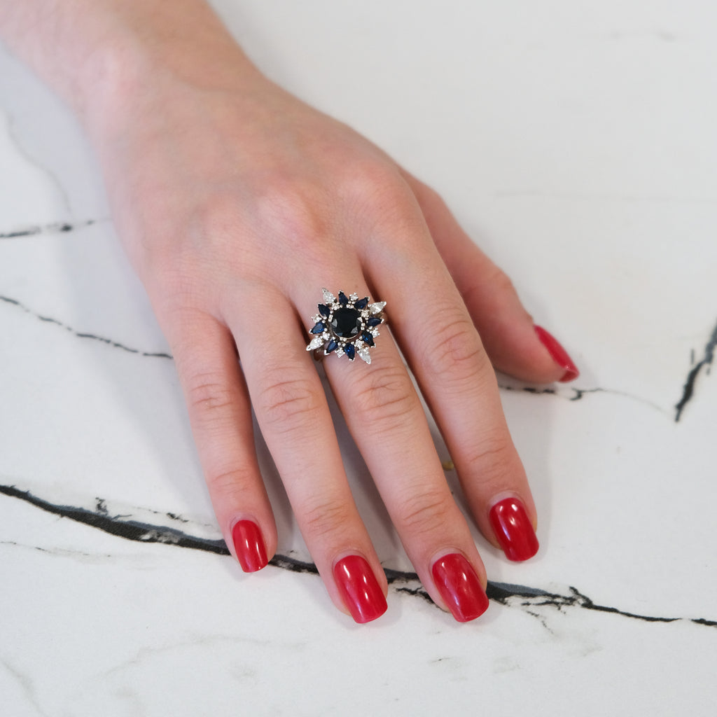 18k Sapphire & Diamond Cocktail Ring