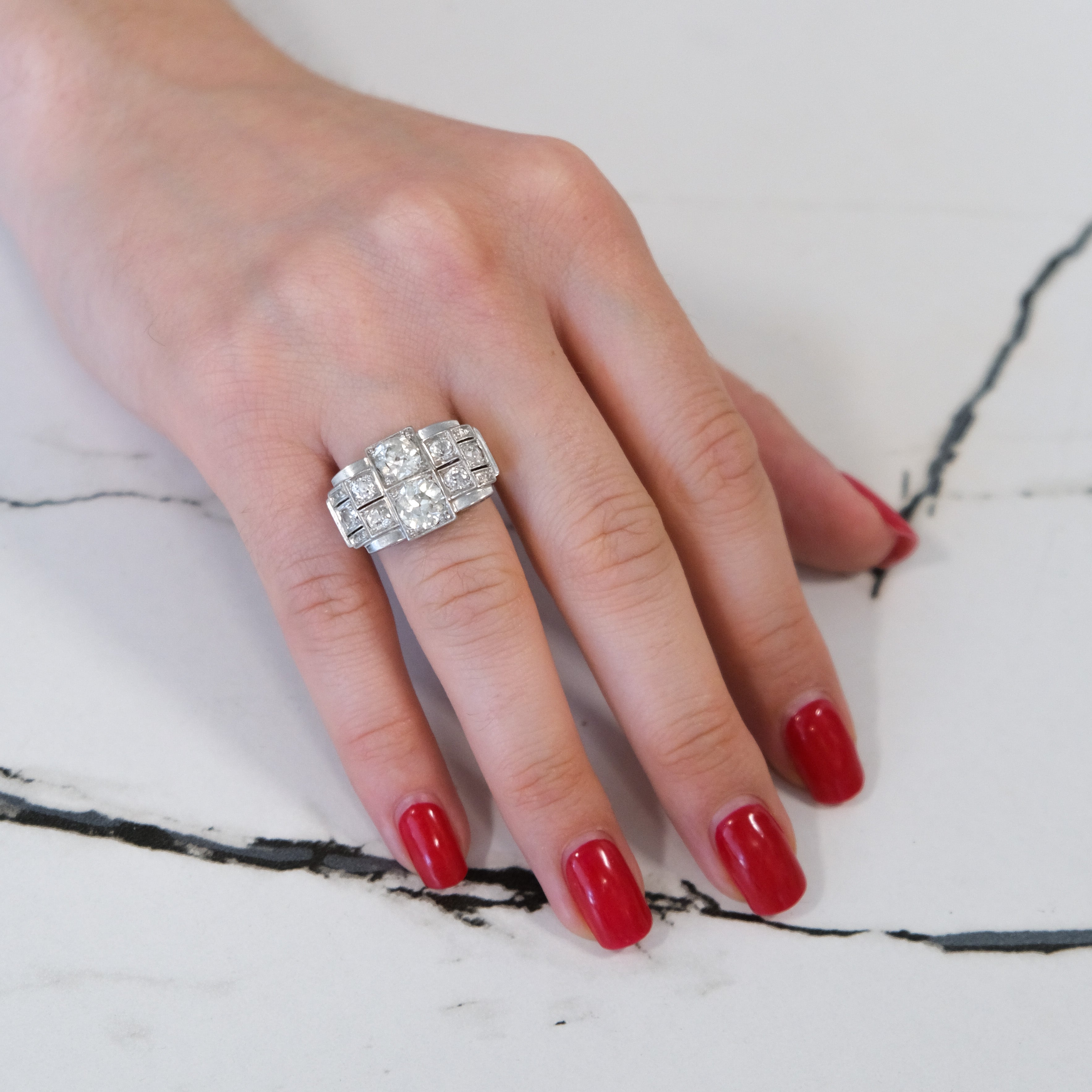 14k Art Deco Diamond Ring